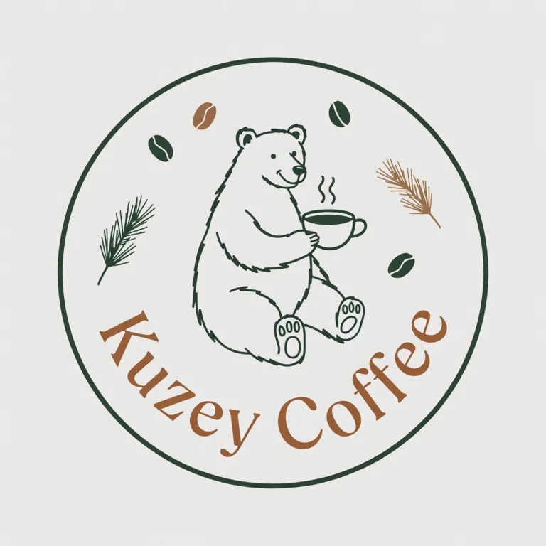 A badge for a coffee brand